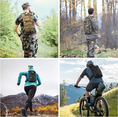 Tas ransel hidrasi dengan kandung kemih air TPU 3L, Tas ransel air Molle Taktis untuk pria Wanita, Paket hidrasi untuk hiking