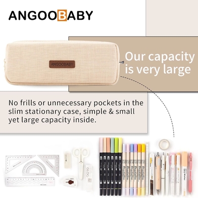 ANGOOBABY Kerangka Pensil Kecil Mahasiswa Pensil Kantong Koin Kantong Kosmetik Kantor Alat tulis Penyelenggara Untuk Sekolah Remaja
