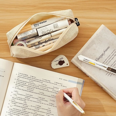 ANGOOBABY Kerangka Pensil Kecil Mahasiswa Pensil Kantong Koin Kantong Kosmetik Kantor Alat tulis Penyelenggara Untuk Sekolah Remaja