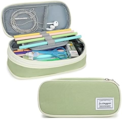 FUXINGYAO PENCIL CASE, MULTI-SLOT PENCIL POCH, PORTABLE PENCIL BAG, PEN CASE FOR& OFFICE ((BLACK))
