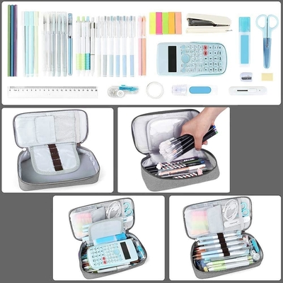 Homecube Pencil Case Kapasitas Pencil Holder Box Makeup Pen Tas Kantong Kain Oxford Storage Bag Besar