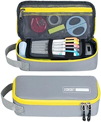ECHSRT Kasus Pensil Besar, Kantong Pensil Estetika Dengan Kapasitas Besar, Kantong Alat Tulis Portable Minimalis Dengan Pegangan Untuk