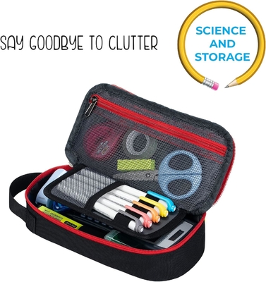 ECHSRT Kasus Pensil Besar, Kantong Pensil Estetika Dengan Kapasitas Besar, Kantong Alat Tulis Portable Minimalis Dengan Pegangan Untuk