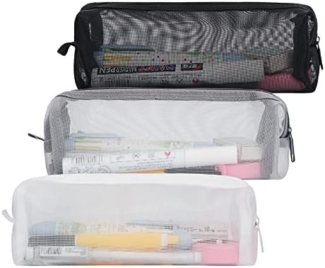 Klasik Pencil Case 4 Pack Zipper Pencil Bag, Multifungsi Clear Pen Bag Organizer Stationery Storage Bag