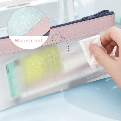 Klasik Pencil Case 4 Pack Zipper Pencil Bag, Multifungsi Clear Pen Bag Organizer Stationery Storage Bag