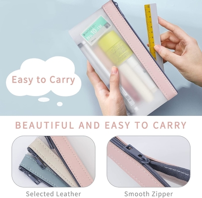 Klasik Pencil Case 4 Pack Zipper Pencil Bag, Multifungsi Clear Pen Bag Organizer Stationery Storage Bag