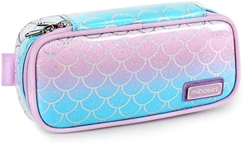 mibasies Kids Pencil Case for Girls and Boys Soft Rainbow Pen Box Bag (Rainbow 1)