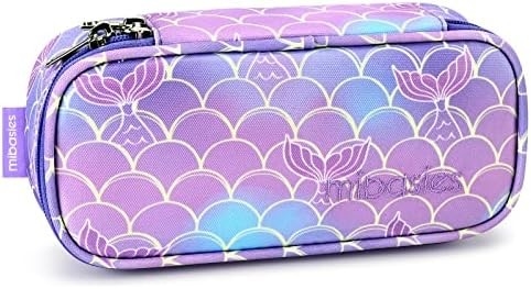 mibasies Kids Pencil Case for Girls and Boys Soft Rainbow Pen Box Bag (Rainbow 1)