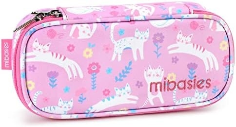 mibasies Kids Pencil Case for Girls and Boys Soft Rainbow Pen Box Bag (Rainbow 1)