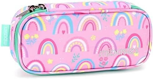 mibasies Kids Pencil Case for Girls and Boys Soft Rainbow Pen Box Bag (Rainbow 1)