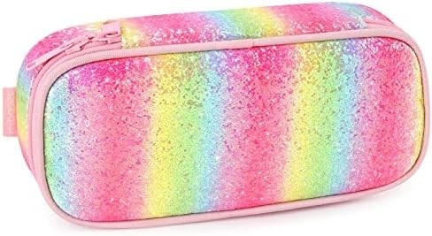 mibasies Kids Pencil Case for Girls and Boys Soft Rainbow Pen Box Bag (Rainbow 1)