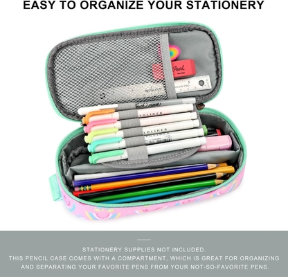 mibasies Kids Pencil Case for Girls and Boys Soft Rainbow Pen Box Bag (Rainbow 1)