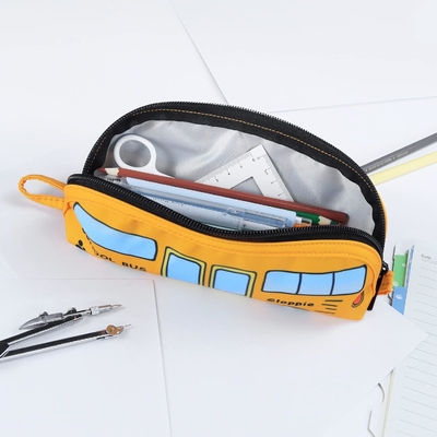Gloppie Cute Pencil Case Kawaii Pencil Pouch Pencil Case kecil Kantong pensil sederhana dengan Zipper Pen Case Bus Pen Case,