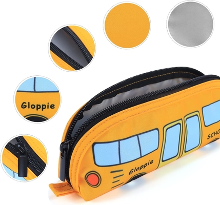 Gloppie Cute Pencil Case Kawaii Pencil Pouch Pencil Case kecil Kantong pensil sederhana dengan Zipper Pen Case Bus Pen Case,