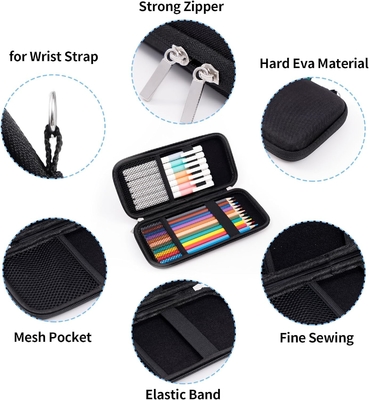 Idream365 Upgraded Hard Pencil Case Box For Adluts,Durable Pen Carrying Case dengan Zipper-Black