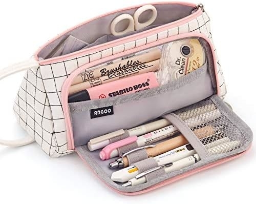 EASTHILL Kapasitas besar Pencil Case Tas Pen Case Kantong Kantor Kantong Sekolah Perguruan Tinggi Office Organizer untuk Remaja Gadis