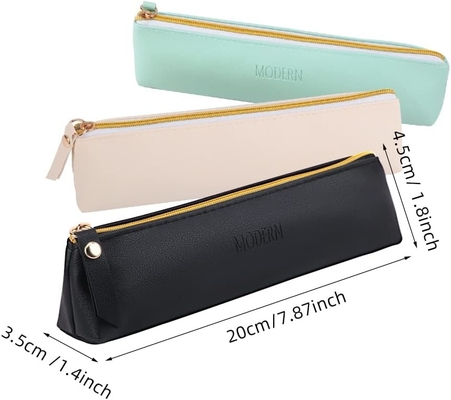 ISuperb 4 Pcs Pencil Case PU Kulit Pencil Tas Waterproof Organizer Storage Bag Kosmetik Zipper Tas Untuk Wanita