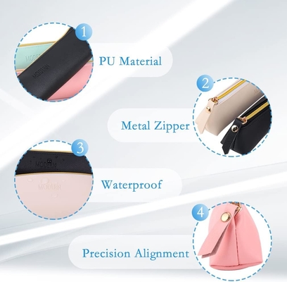 ISuperb 4 Pcs Pencil Case PU Kulit Pencil Tas Waterproof Organizer Storage Bag Kosmetik Zipper Tas Untuk Wanita
