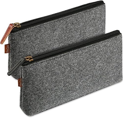 ProCase Pencil Bag Pen Case, Felt Student Stationery Pouch Zipper Bag Untuk Pena, Pensil, Highlighter, Pen Gel, Marker