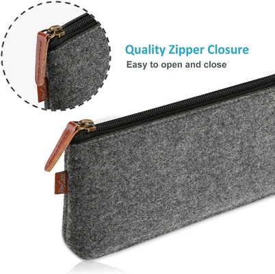 ProCase Pencil Bag Pen Case, Felt Student Stationery Pouch Zipper Bag Untuk Pena, Pensil, Highlighter, Pen Gel, Marker