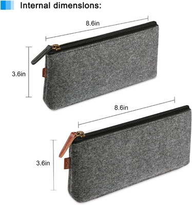 ProCase Pencil Bag Pen Case, Felt Student Stationery Pouch Zipper Bag Untuk Pena, Pensil, Highlighter, Pen Gel, Marker
