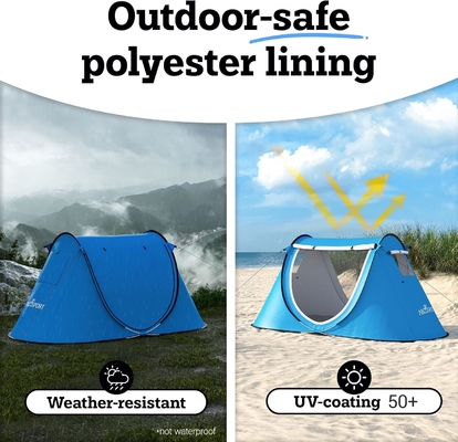 Abco 2-Person Pop Up Tent - Kabana Portable dengan 2 Pintu, tahan air dan perlindungan UV, Tas Pengangkut - Sky Blue