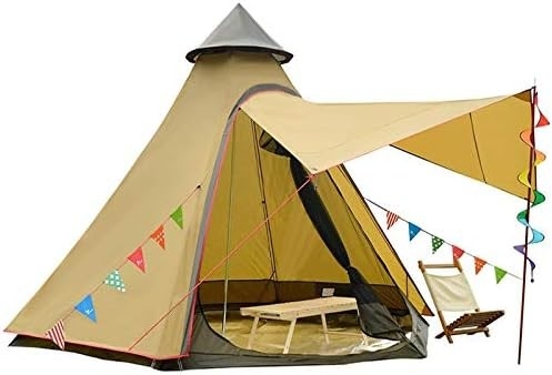 12'x10'x8'Dome Camping Tent 5-6 Orang 4 Musim Lantai Ganda Waterproof Anti-UV Windproof Tent Keluarga Camping Outdoor