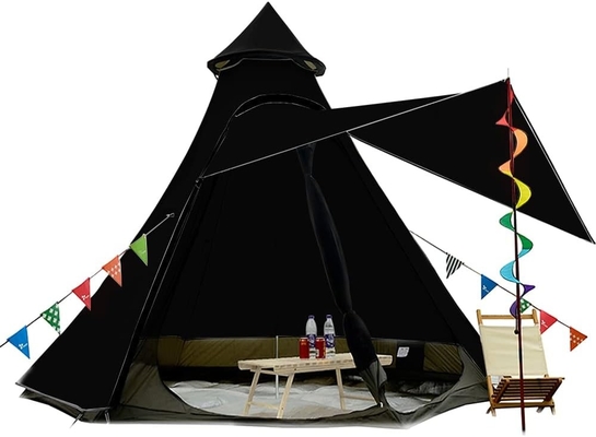 12'x10'x8'Dome Camping Tent 5-6 Orang 4 Musim Lantai Ganda Waterproof Anti-UV Windproof Tent Keluarga Camping Outdoor