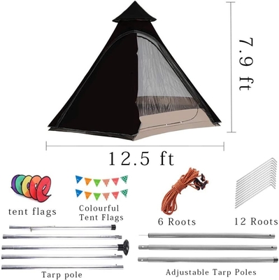 12'x10'x8'Dome Camping Tent 5-6 Orang 4 Musim Lantai Ganda Waterproof Anti-UV Windproof Tent Keluarga Camping Outdoor