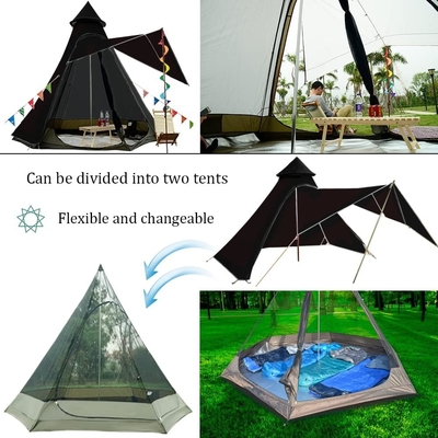 12'x10'x8'Dome Camping Tent 5-6 Orang 4 Musim Lantai Ganda Waterproof Anti-UV Windproof Tent Keluarga Camping Outdoor