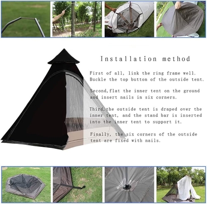 12'x10'x8'Dome Camping Tent 5-6 Orang 4 Musim Lantai Ganda Waterproof Anti-UV Windproof Tent Keluarga Camping Outdoor