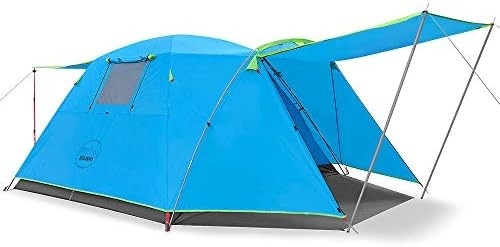 KAZOO 2/4 Orang Tenda Camping Outdoor Waterproof Keluarga Tenda Besar 2/4 Orang Tent Pengaturan Mudah Dengan Porch Layer Ganda