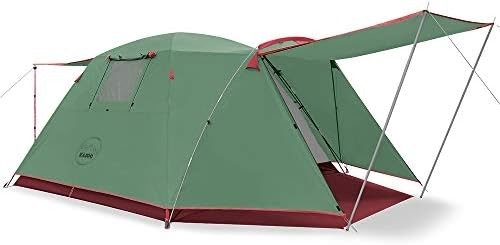 KAZOO 2/4 Orang Tenda Camping Outdoor Waterproof Keluarga Tenda Besar 2/4 Orang Tent Pengaturan Mudah Dengan Porch Layer Ganda