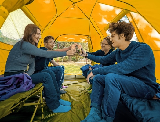 KAZOO 2/4 Orang Tenda Camping Outdoor Waterproof Keluarga Tenda Besar 2/4 Orang Tent Pengaturan Mudah Dengan Porch Layer Ganda