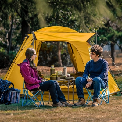 KAZOO 2/4 Orang Tenda Camping Outdoor Waterproof Keluarga Tenda Besar 2/4 Orang Tent Pengaturan Mudah Dengan Porch Layer Ganda