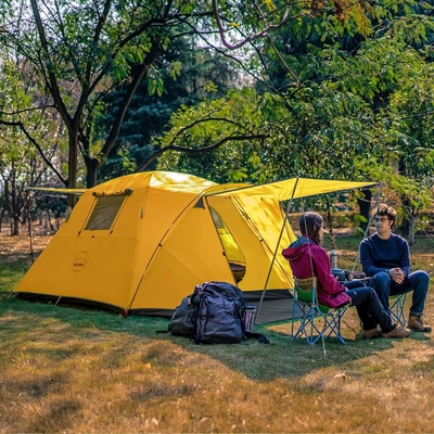 KAZOO 2/4 Orang Tenda Camping Outdoor Waterproof Keluarga Tenda Besar 2/4 Orang Tent Pengaturan Mudah Dengan Porch Layer Ganda