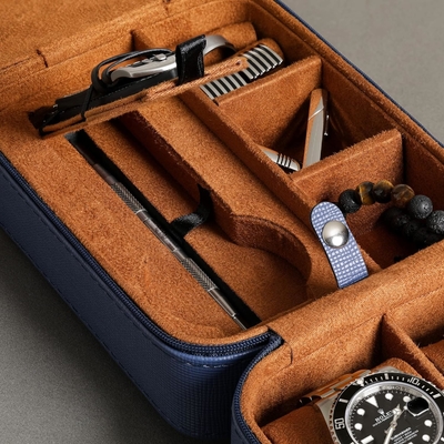 ROTHWELL 5 Watch Travel Case Storage Organizer untuk 5 Jam Tangan