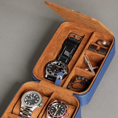 ROTHWELL 5 Watch Travel Case Storage Organizer untuk 5 Jam Tangan