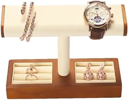 Solid Wood Watch Display Stand T-bar Watch Stand Perhiasan Holder Stand Kasus Jam Tangan Untuk Pria Watch Holder Organizer Untuk Pria