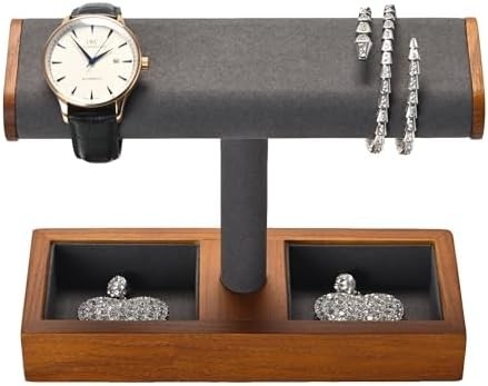 Solid Wood Watch Display Stand T-bar Watch Stand Perhiasan Holder Stand Kasus Jam Tangan Untuk Pria Watch Holder Organizer Untuk Pria