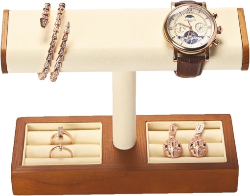 Solid Wood Watch Display Stand T-bar Watch Stand Perhiasan Holder Stand Kasus Jam Tangan Untuk Pria Watch Holder Organizer Untuk Pria