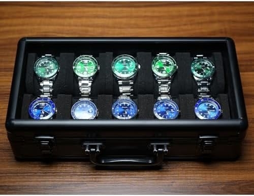 3 watch travel case roll, Hard watch carry case roll display storage holder box with soft foam pillows comfortably fit all size