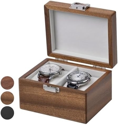 Kotak Jam Tangan, Kasus Perjalanan Jam Tangan Untuk Pria, Jam Tangan Kayu Dan Pemegang Perhiasan Organiser Untuk Wanita, Perlindungan Portable 2-Slot Watc