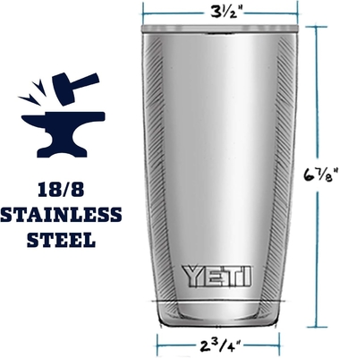 Rambler 20 oz stainless steel vakum terisolasi tumbler dengan tutup MagSlider