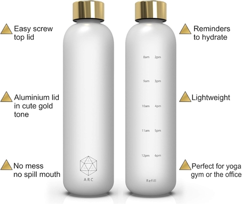 Botol Air Arc ARCANA Dengan Penanda Waktu - Botol Air Motivasi Dengan Waktu Minum - Plastik Frosted Bebas BPA