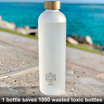 Botol Air Arc ARCANA Dengan Penanda Waktu - Botol Air Motivasi Dengan Waktu Minum - Plastik Frosted Bebas BPA