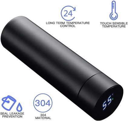 Botol air dengan tampilan suhu LED,Botol air terisolasi vakum ber dinding ganda,Sport Automotive stainless steel