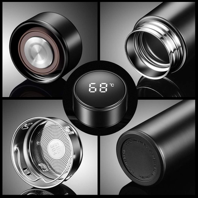 Botol air dengan tampilan suhu LED,Botol air terisolasi vakum ber dinding ganda,Sport Automotive stainless steel