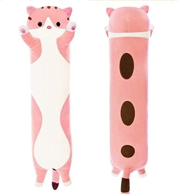 WUYU Cantik Kucing Boneka Cute Kartun Lembut Diisi Anak Kucing Bantal Long Throw Tidur Bantal Boneka Mainan Hadiah untuk Anak-anak