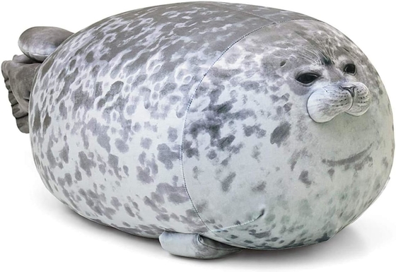 MerryXD Chubby Blob Seal Pillow, Cotton Plush Animal Toy Cute Ocean Medium ((17.6 in)